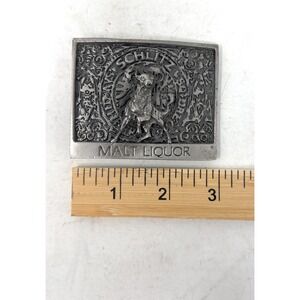 VTG Schlitz Malt Liquor Brass Advertising Belt Buckle Lewis Buckles Beer PBR